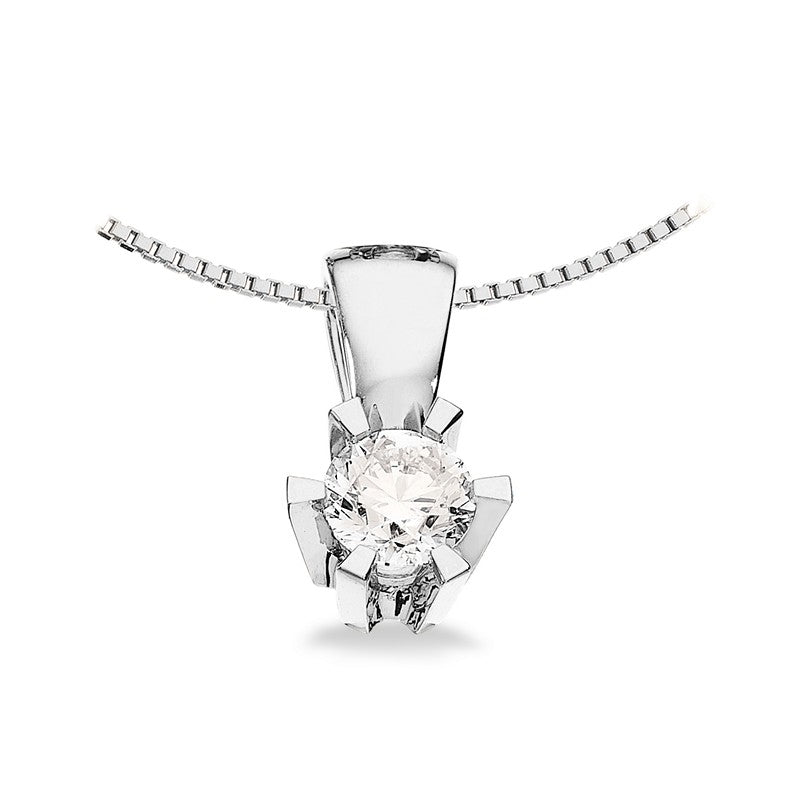 Prinsesse Vedhæng i 14kt. hvidguld m. 0,03ct.-0,46ct. diamant
