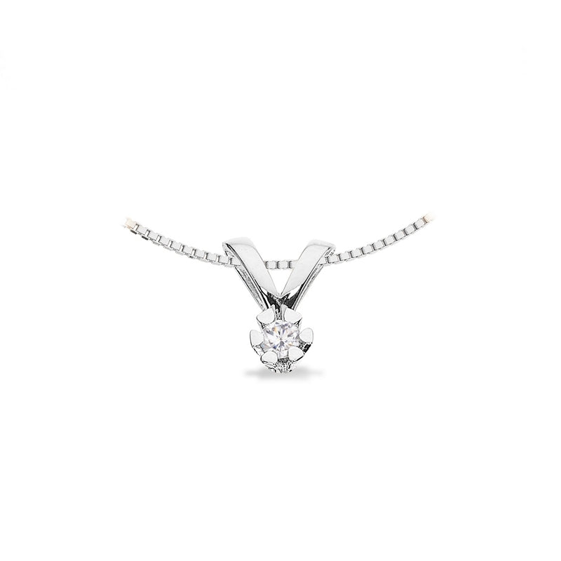 Vida vedhæng 14 kt. hvidguld med brillant 0,03 - 0,50 ct.