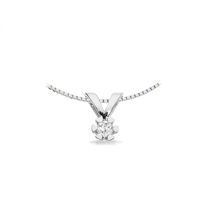Vida vedhæng 14 kt. hvidguld med brillant 0,03 - 0,50 ct.