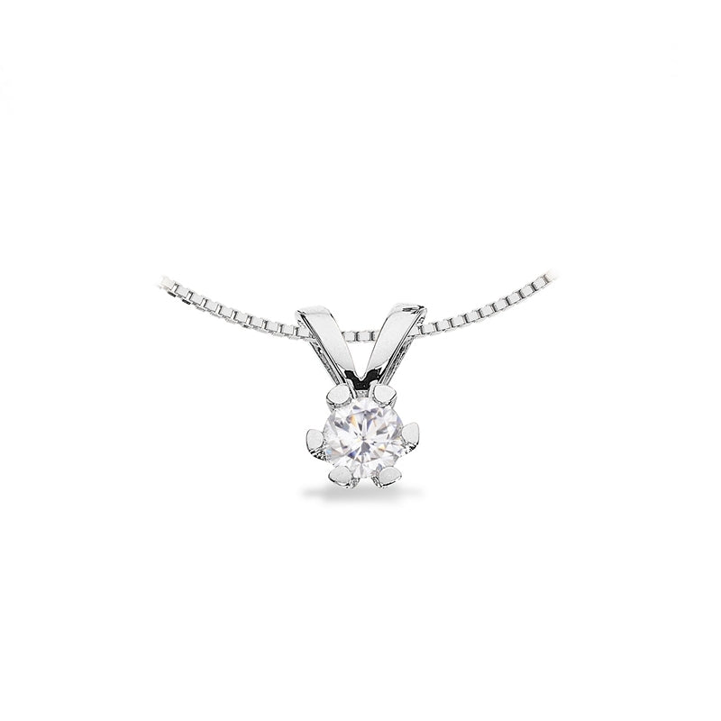 Vida vedhæng 8 kt. hvidguld med brillant 0,03 - 0,25 ct.