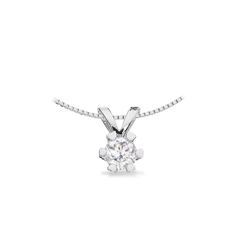 Vida vedhæng 14 kt. hvidguld med brillant 0,03 - 0,50 ct.