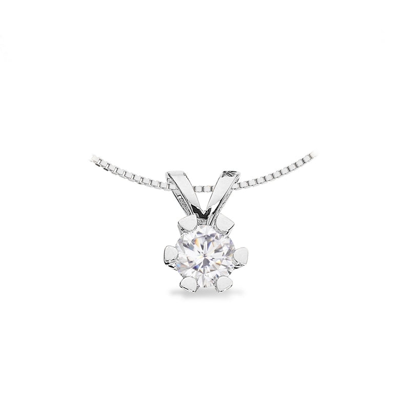 Vida vedhæng 14 kt. hvidguld med brillant 0,03 - 0,50 ct.