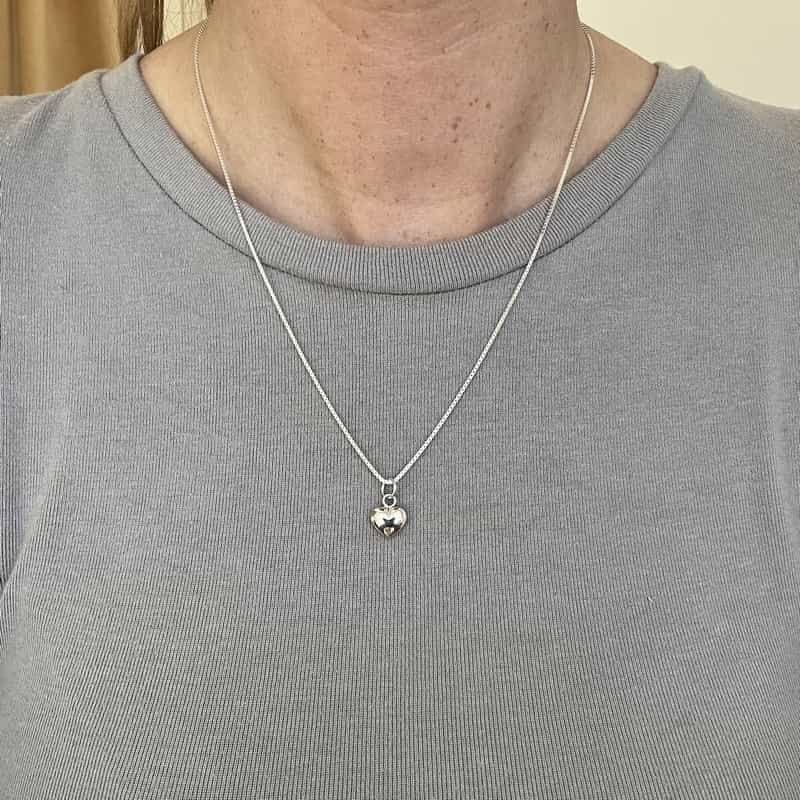 SIERSBØL sølv rhod. vedhæng/charm hjerte 15x9mm