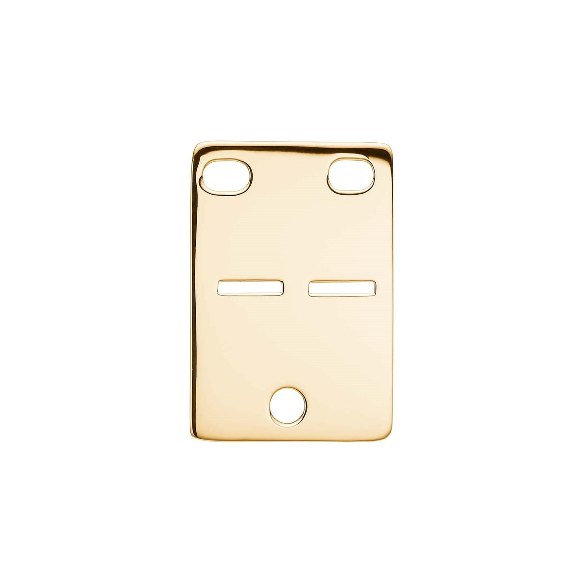 Siersbøl kadaverskilt vedhæng i 8 karat guld med blank overflade og rektangulært design, 26x18 mm