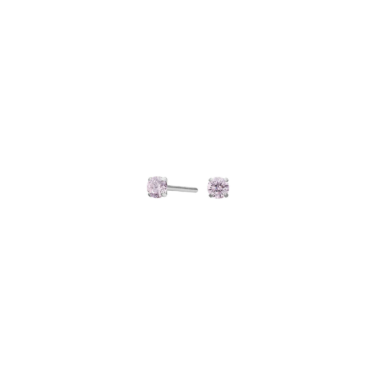 Nordahl Andersen ørestikker i nikkelfri titanium med rosa zirkonia, 3 mm