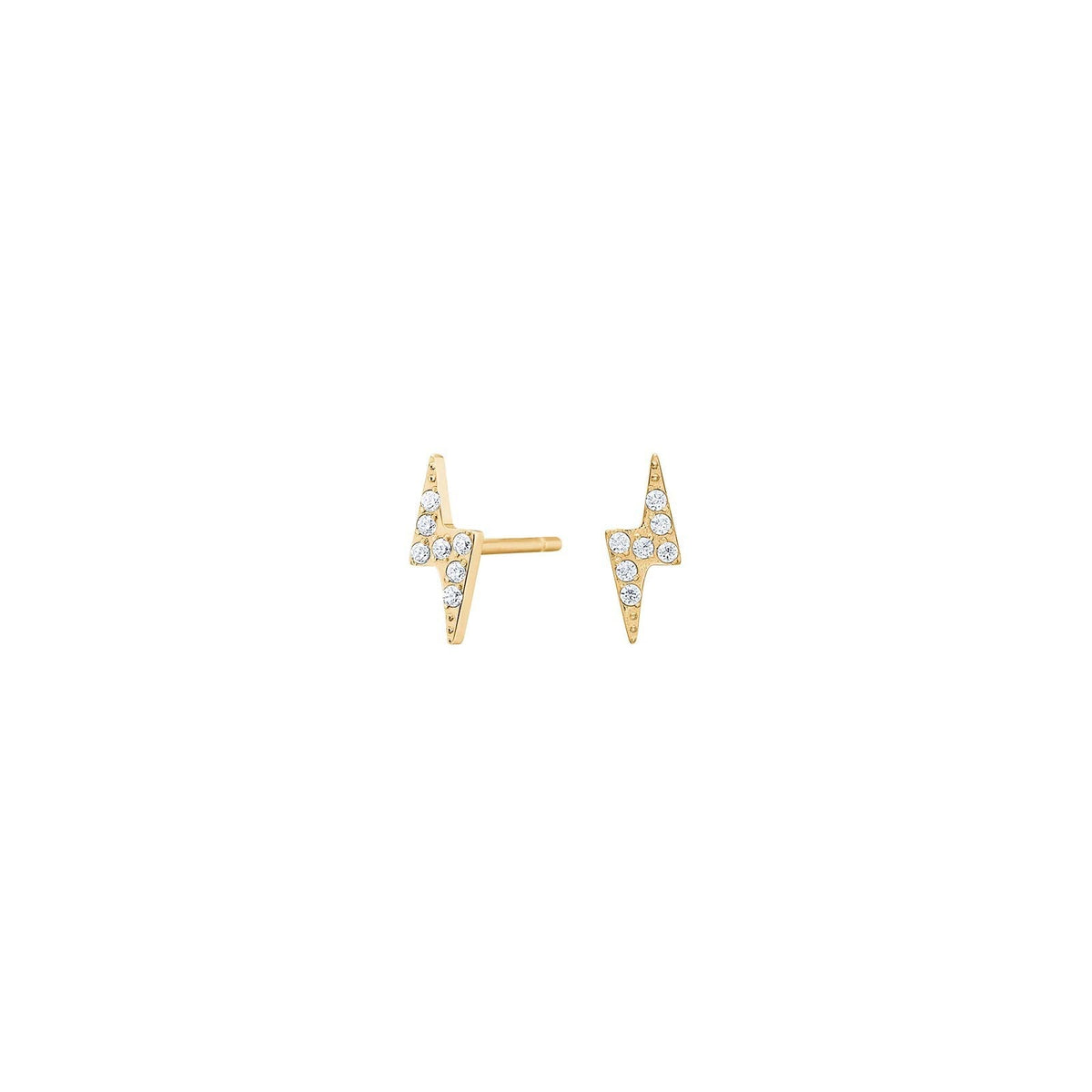 Nordahl Andersen Pure Titanium øreringe i forgyldt titanium med lyn og klare zirkonia