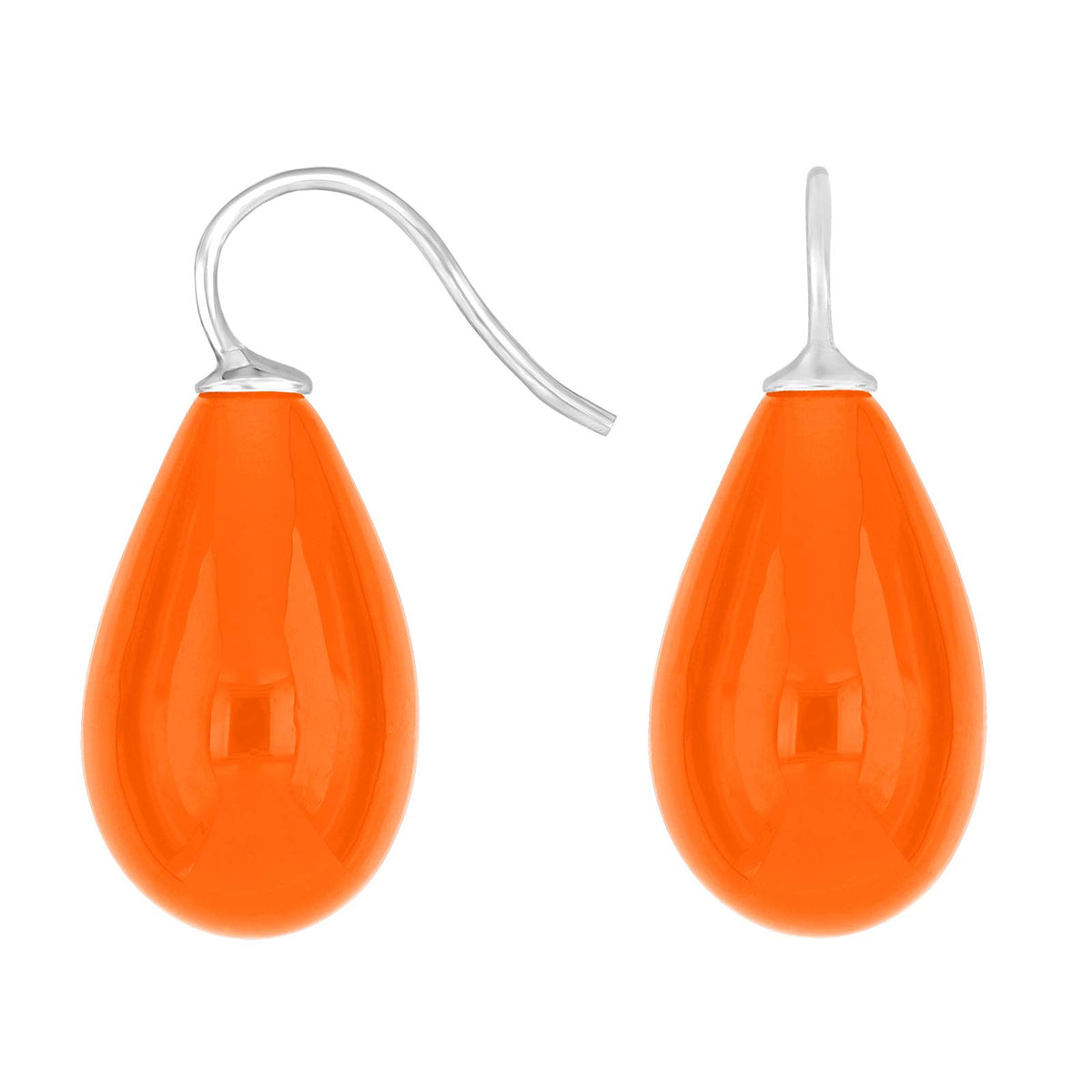 Heide Heinzendorff øreringe i rhodineret sølv med orange kvarts i dråbeform.