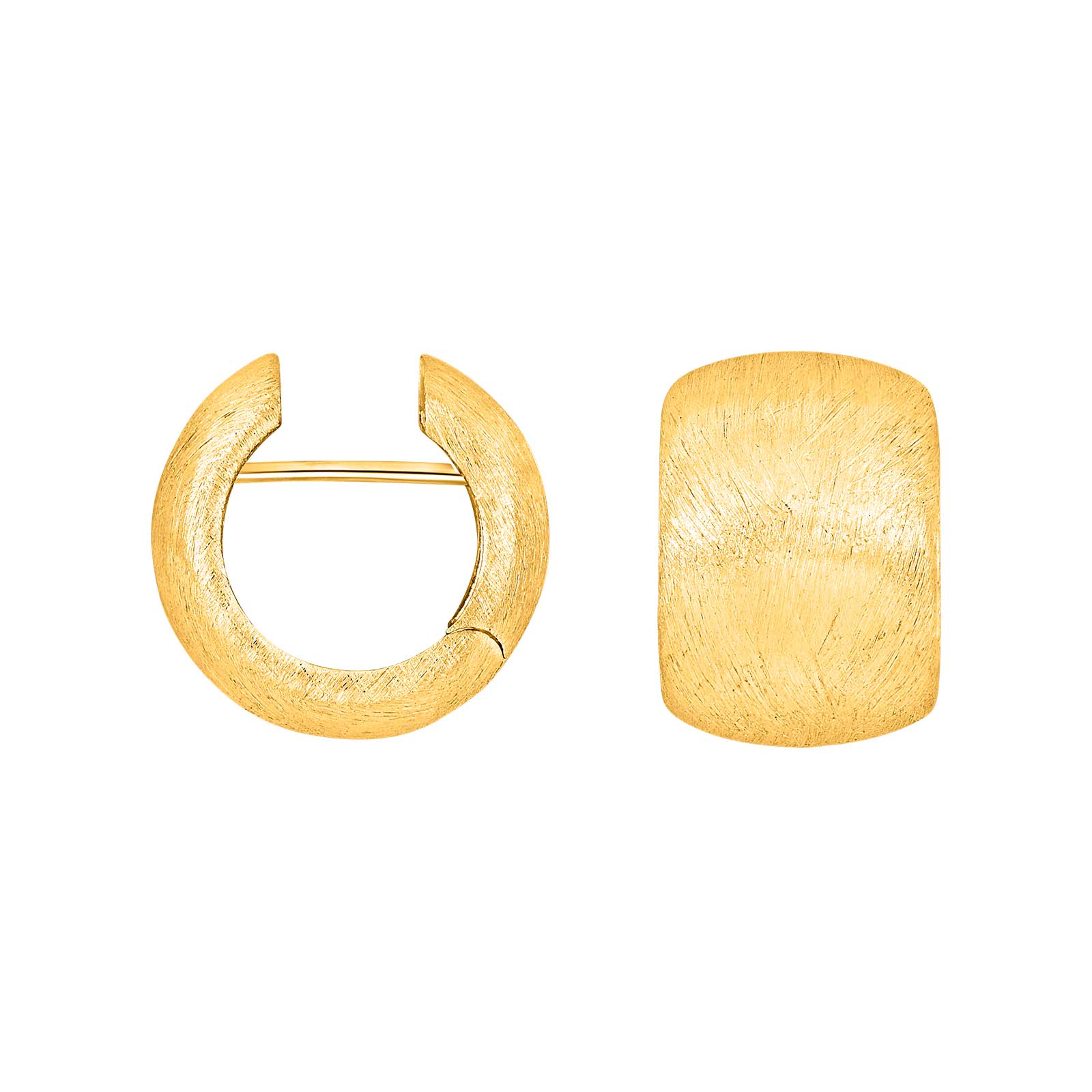 Heide Heinzendorff Mimi system-creoler i forgyldt sølv 17x12 mm er elegante, brede og matte øreringe uden sten.