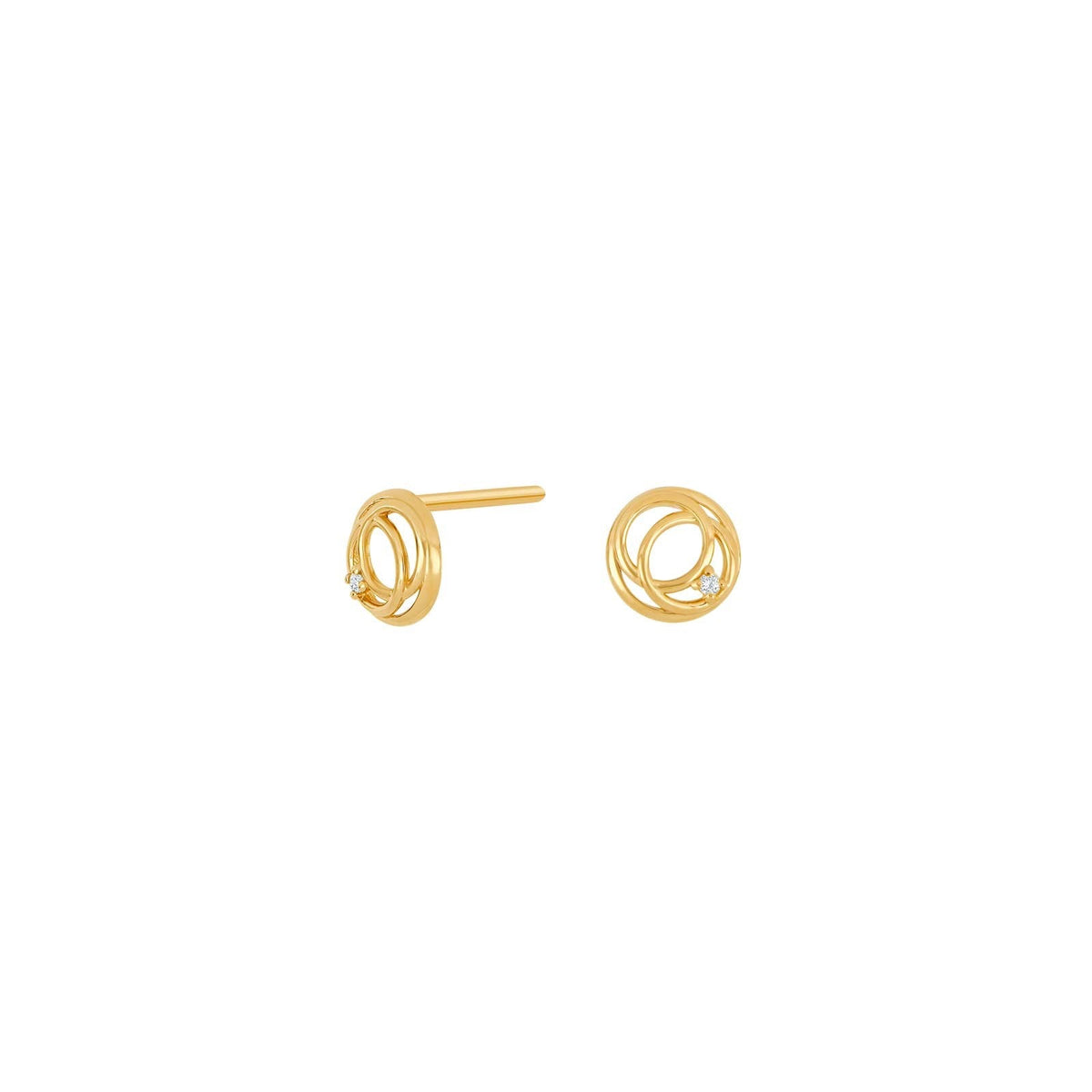 Siersbøl øreringe i 14 karat guld med brillanter på 0,01 ct, klassisk og tidløst design