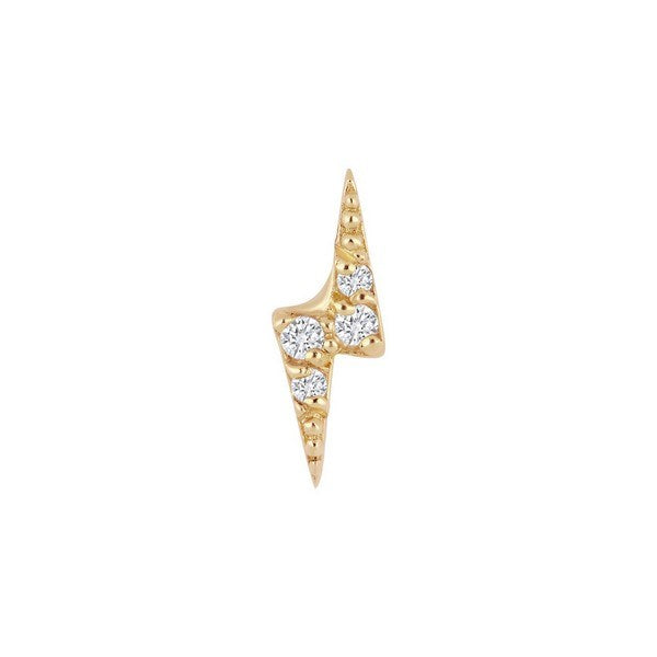 Nordahl Jewellery - PIERCE52 Labret ørestik m. lyn 14kt. guld  314 014BR5