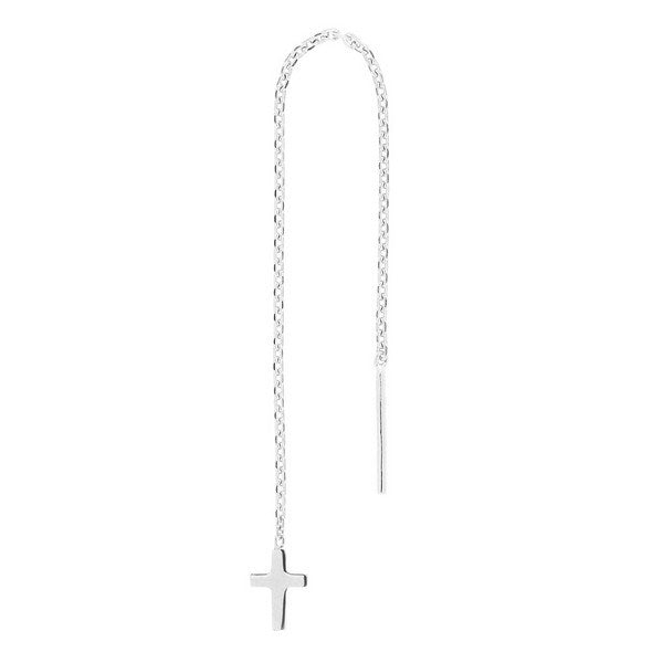 Piercing smykker Pierce52 sølv kors ørekæde 30251430900
