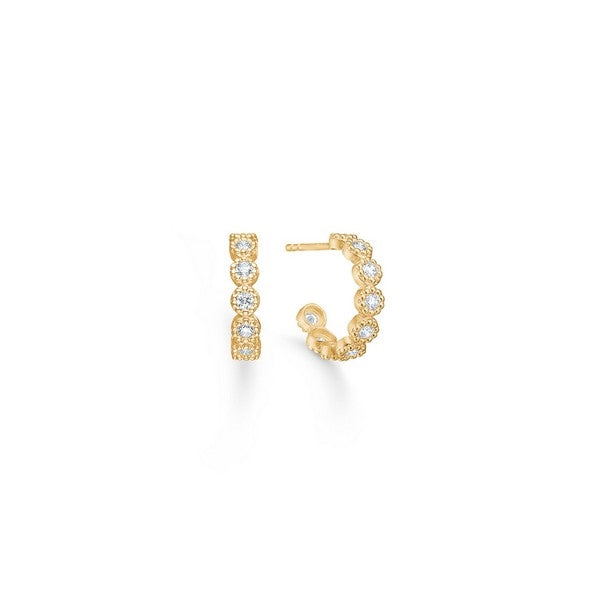 Mads Z - Dido hoops i 8 kt guld m zirkoner**