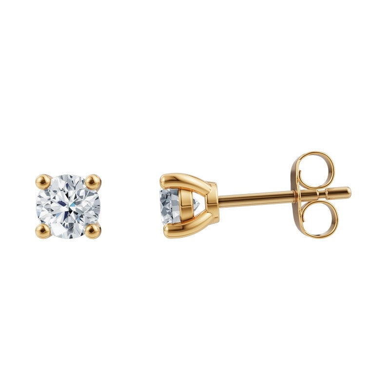 LUXURY Øreringe i 14 kt guld med lab-grown diamanter 2x0,125 - 2x0,50 ct