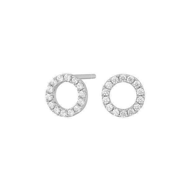 Joanli Rund Sølv ørering med Zirkonia- 8mm 30450680900