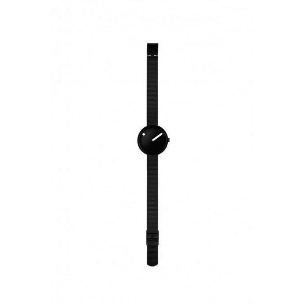 Picto ur - Sort skive, mat IP stål mesh lænke - 30 mm - 43360-1012