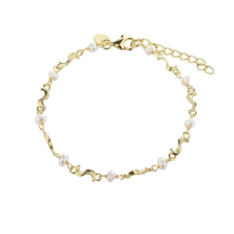 Aqua Dulce - Rhumba Pearl Bracelet i forgyldt sølv