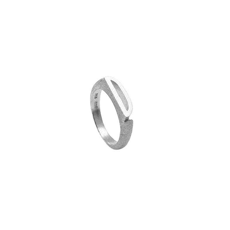 Initials Ring i rhodineret sølv med bogstaver