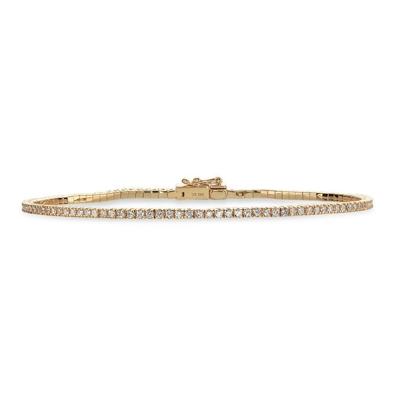 Dazzling - 14 kt. Tennis-armbånd med i alt 0,95 H-W/SI diamanter