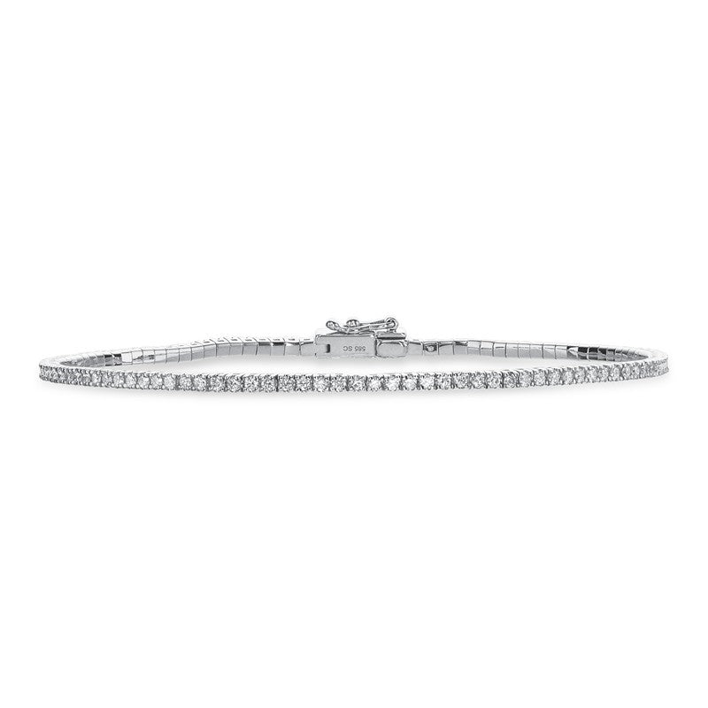 Dazzling - 14 kt. hvidguld tennis-armbånd m. 0,95 H-W/SI diamanter