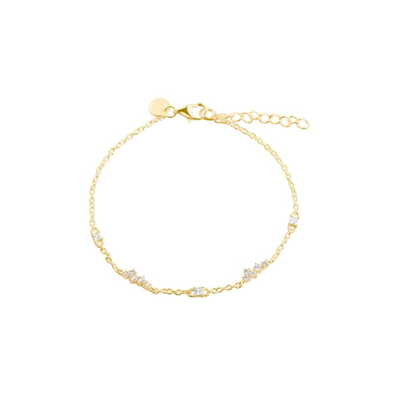 AURA armbånd i forgyldt sølv med zirkonia, Aqua Dulce