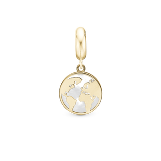Christina Jewelry The World Perlemor hænger charm i forgyldt sølv