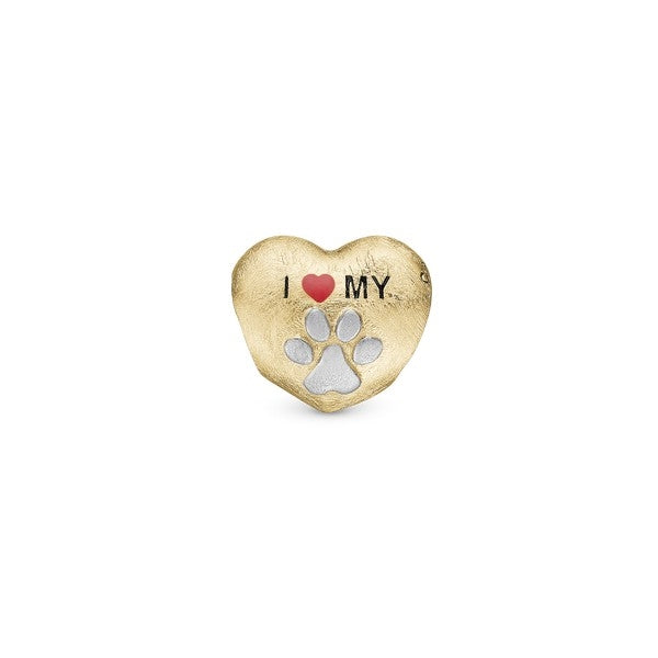 I Love my Pet charm i forgyldt sølv | 630-G241