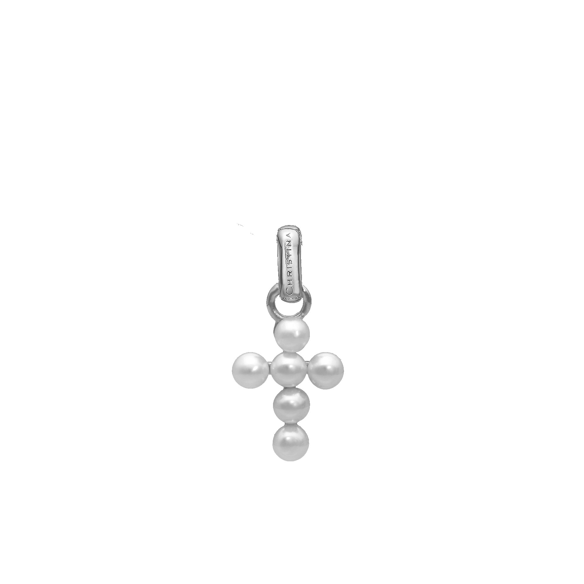 Christina Collect - Pearl Cross vedhæng i sølv med perler