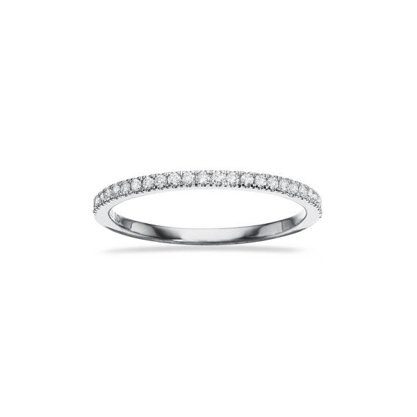 Dazzling alliancering i 14 kt hvidguld med 0,16 ct brillantslebne diamanter