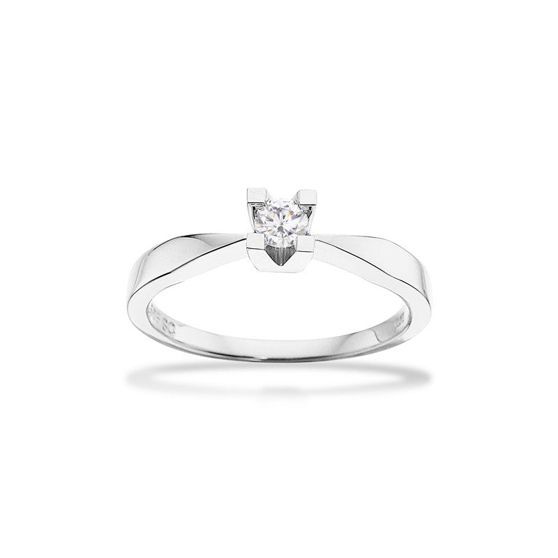 Kleopatra Ring i 8 kt. hvidguld 0,05ct.-0,25ct. diamant