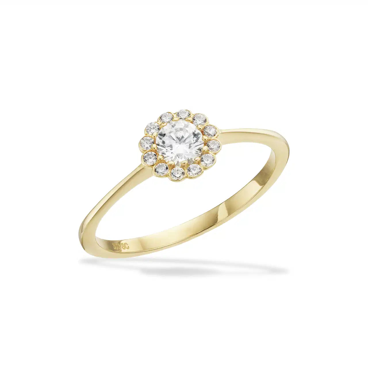 Scrouples ring roset i 8 kt guld med zirkonia