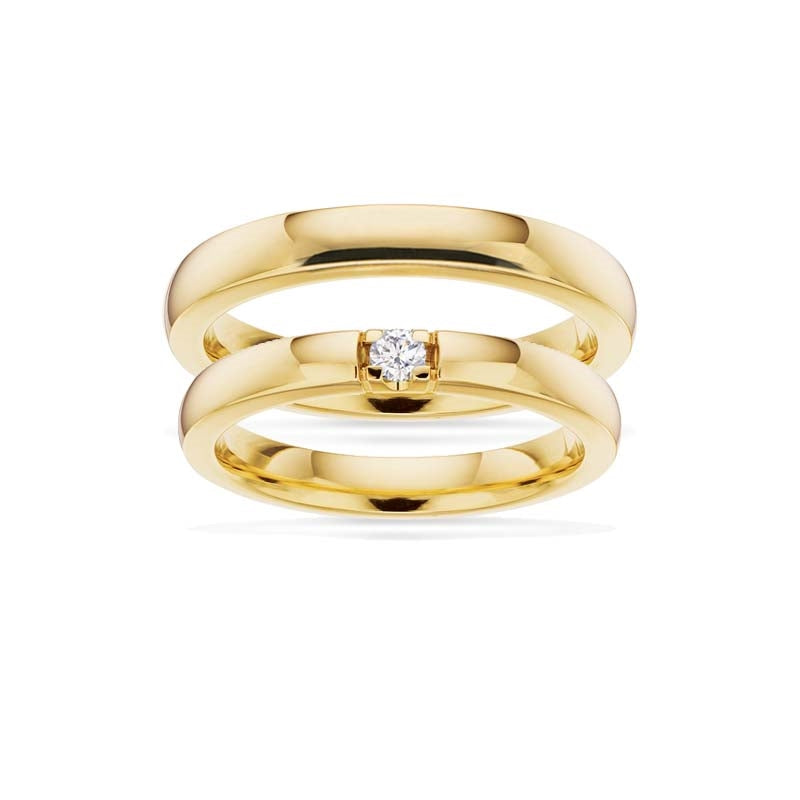 Vielsesringe - Grace i14kt guld - 3,25 mm og 0,07ct (vælg antal sten)