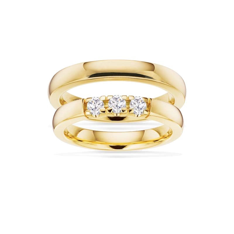 Vielsesringe - Grace i14kt guld - 3,25 mm og 0,07ct (vælg antal sten)