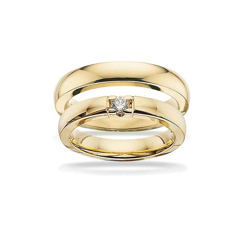 Grace vielsesringe i 14 kt guld med op til 0,11 ct brillanter – Scrouples