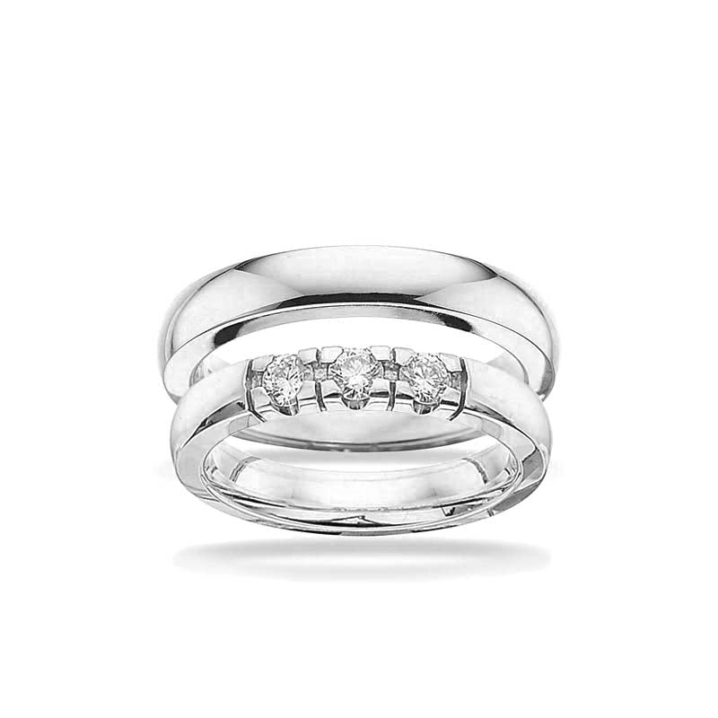Vielsesringe - Grace hvidguld 14 kt i 3,25 mm og 0,11ct vælg antal sten