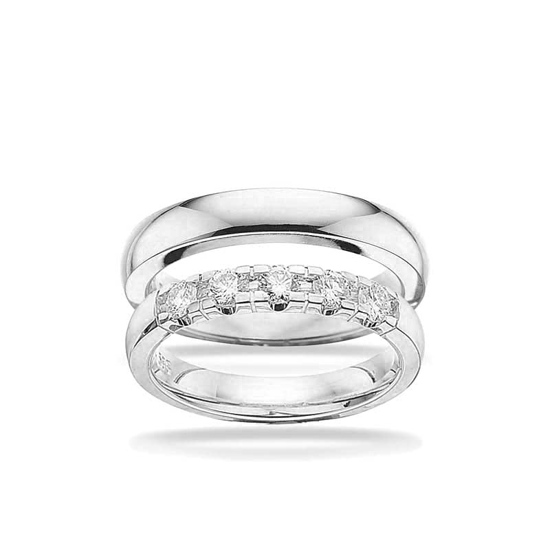 Vielsesringe - Grace hvidguld 14 kt i 3,25 mm og 0,11ct vælg antal sten