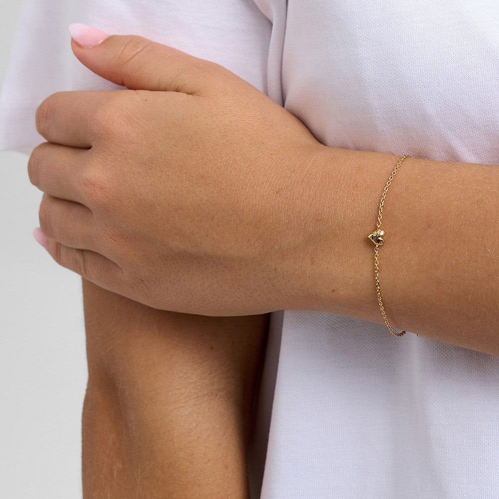 Studio Z - Amour Heart armbånd i forgyldt sølv