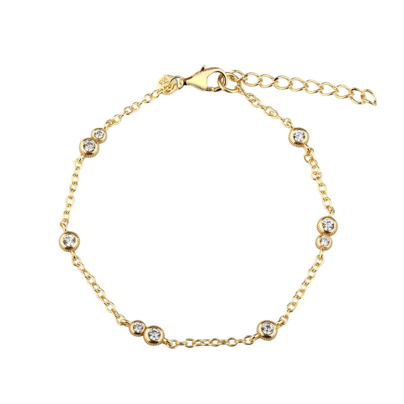 WHISPER PURE armbånd i forgyldt sølv, Aqua Dulce