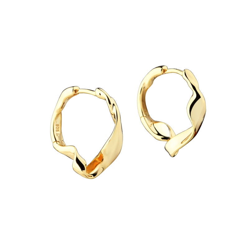 LIORA Simple hoops i forgyldt sølv, Aqua Dulce