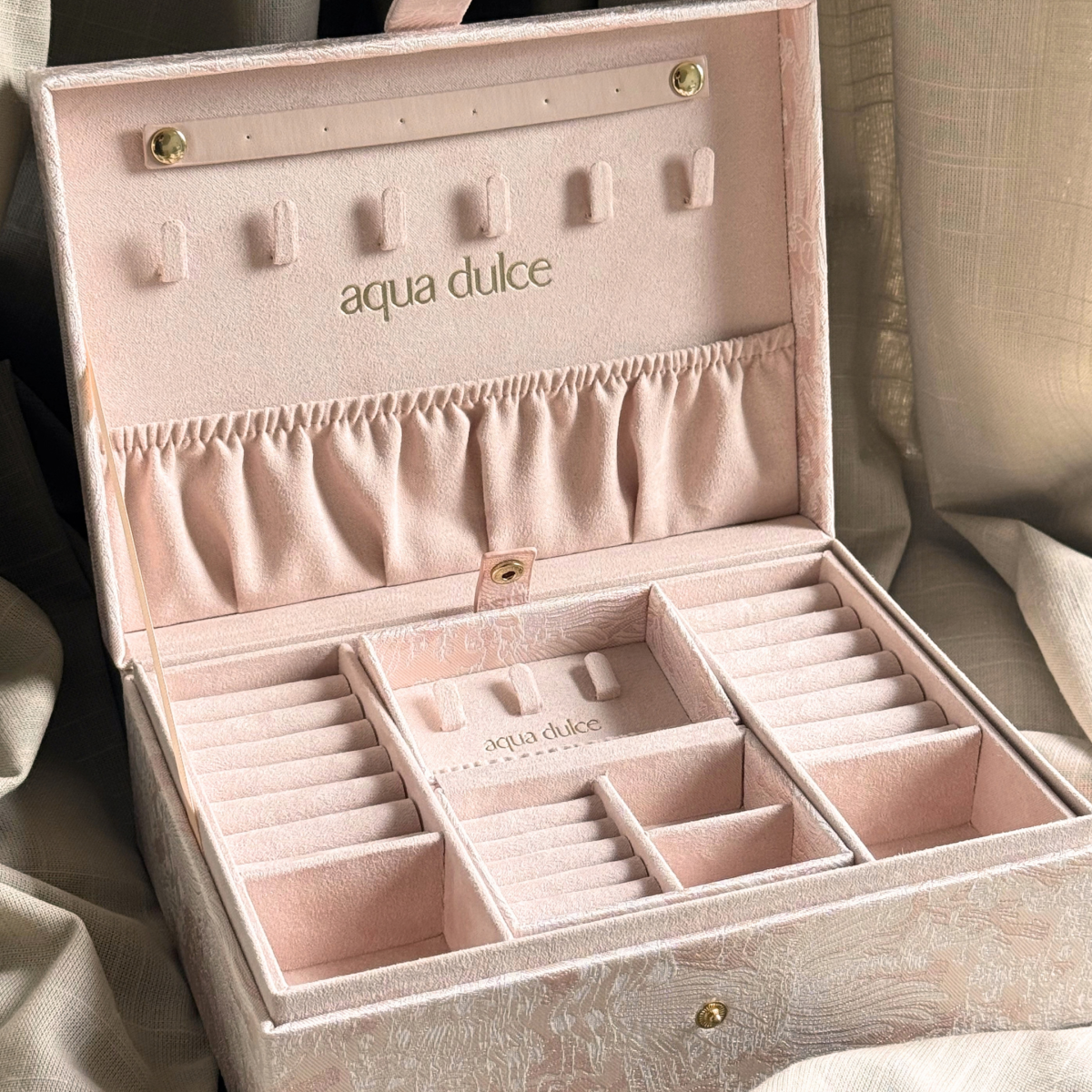 Aqua Dulce Jewellery Box Big stort smykkeskrin i rosa