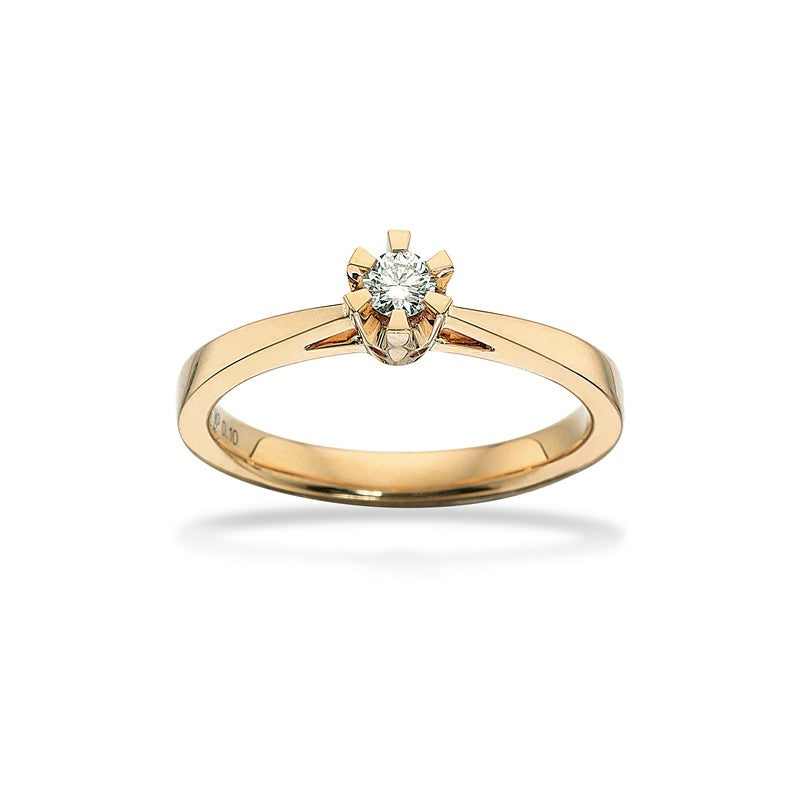 Prinsesse Ring i 14 kt. guld m. 0,03ct. - 0,50ct. diamant