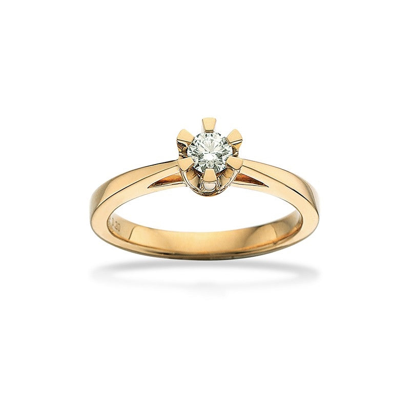 Prinsesse Ring i 14 kt. guld m. 0,03ct. - 0,50ct. diamant