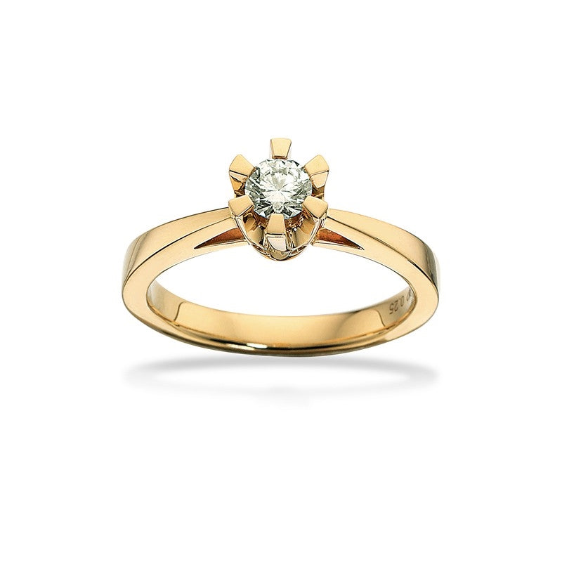 Prinsesse Ring i 14 kt. guld m. 0,03ct. - 0,50ct. diamant