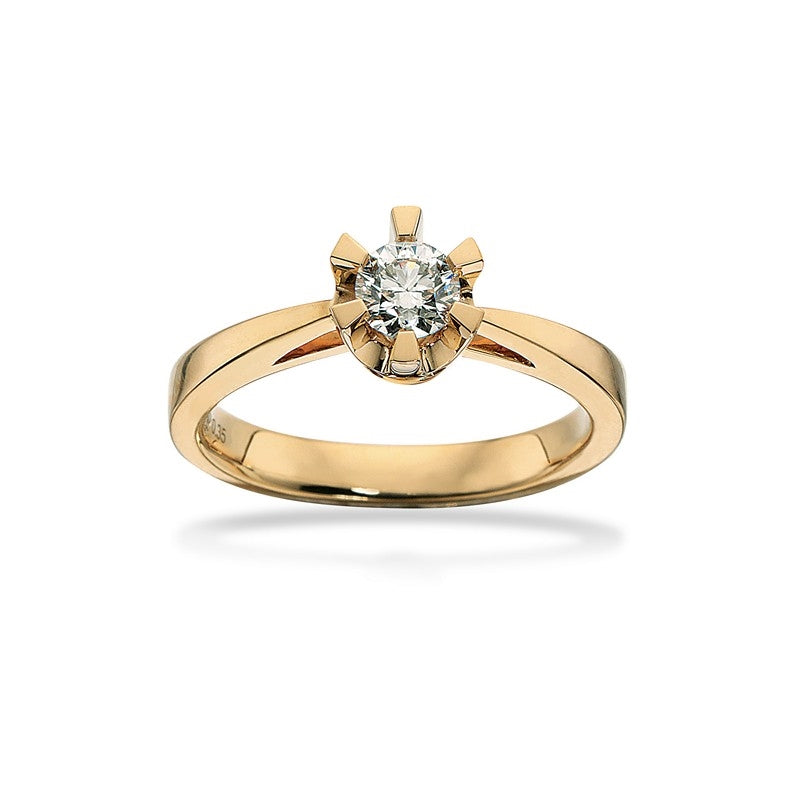 Prinsesse Ring i 14 kt. guld m. 0,03ct. - 0,50ct. diamant