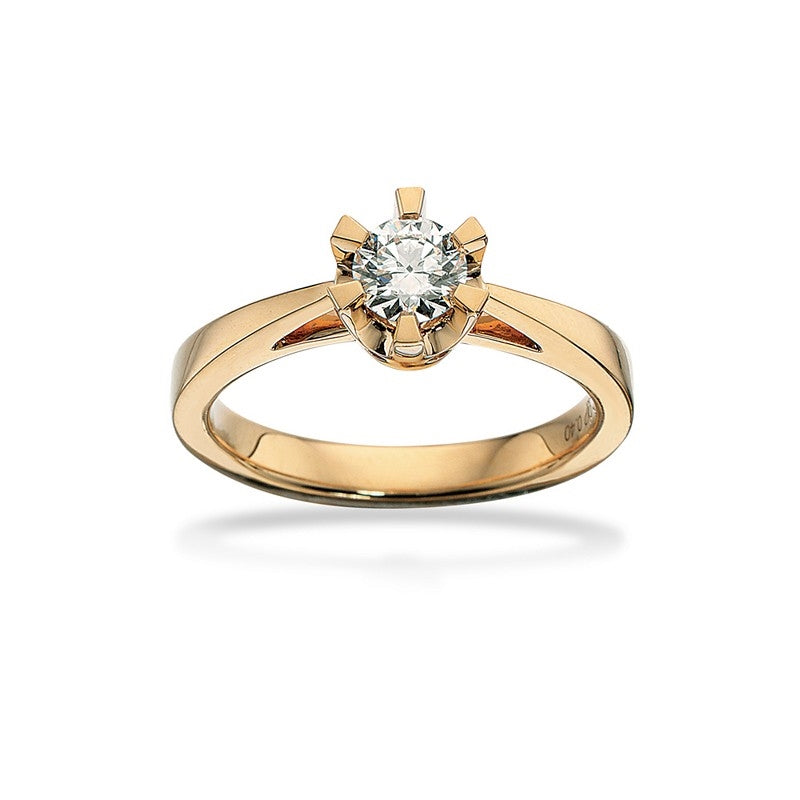 Prinsesse Ring i 14 kt. guld m. 0,03ct. - 0,50ct. diamant