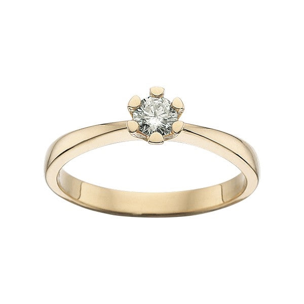 Vida ring 8 kt. guld med brillant 0,03 - 0,35ct.