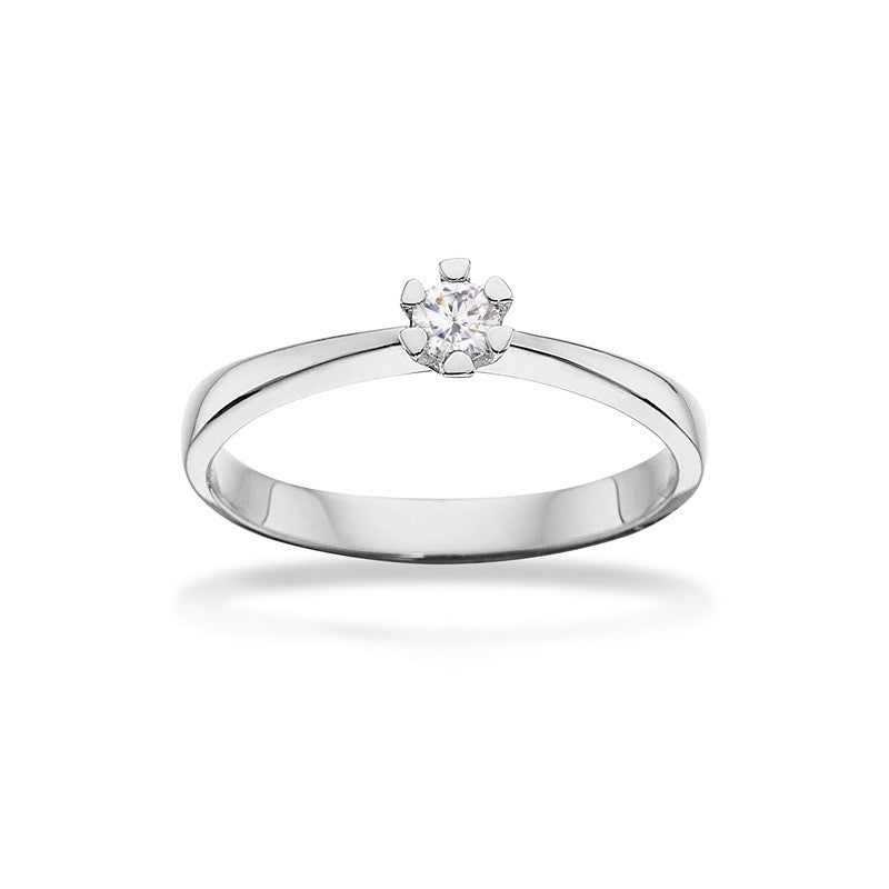 Vida ring 8 kt. hvidguld med brillant 0,03 - 0,35 ct.