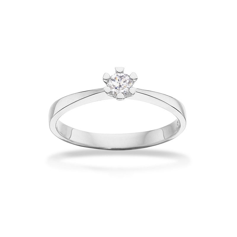 Vida ring 8 kt. hvidguld med brillant 0,03 - 0,35 ct.