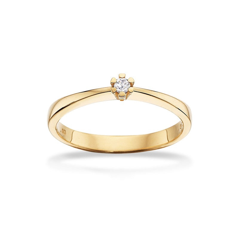 Vida ring 14 kt. guld med brillant 0,03 - 0,50 ct.