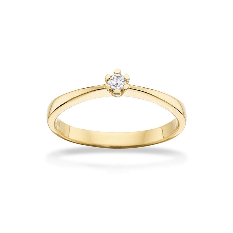 Vida ring 14 kt. guld med brillant 0,03 - 0,50 ct.
