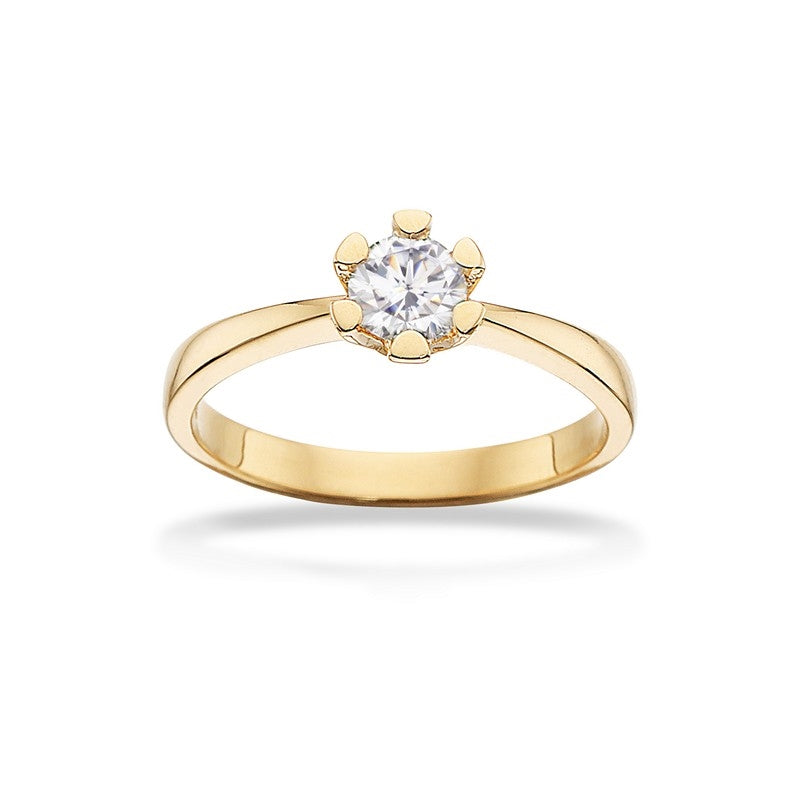 Vida ring 14 kt. guld med brillant 0,03 - 0,50 ct.